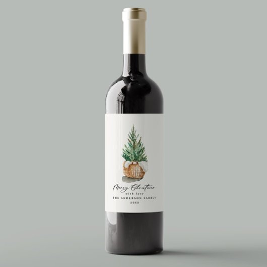 モダンエレガントミニマルシンプル冬 ワインラベル