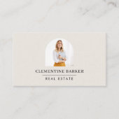 モダンエレガントミニマルシンプルbeige arch photo 名刺 (正面)