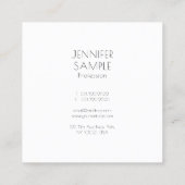 モダンエレガントミニマルテンプレートパーソナライズされた スクエア名刺 (裏面)