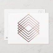 モダンエレガントミニマルフェイクバラ金ゴールド ポストカード (正面/裏面)