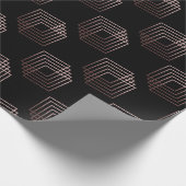 モダンエレガントミニマルフェイクバラ金ゴールド ラッピングペーパー (角)