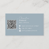 モダンエレガントミニマルブルーシンプルタイポグラフィ 名刺 (裏面)