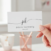 モダンエレガントミニマルモノグラムQRコード 名刺