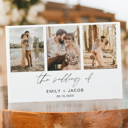 モダンエレガントミニマル写真シック結婚ズ ゲストブック