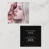 モダンエレガントミニマル写真シンプル撮影 スクエア名刺 (正面/裏面)