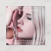 モダンエレガントミニマル写真シンプル撮影 スクエア名刺 (正面)