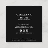 モダンエレガントミニマル写真シンプル撮影 スクエア名刺 (裏面)