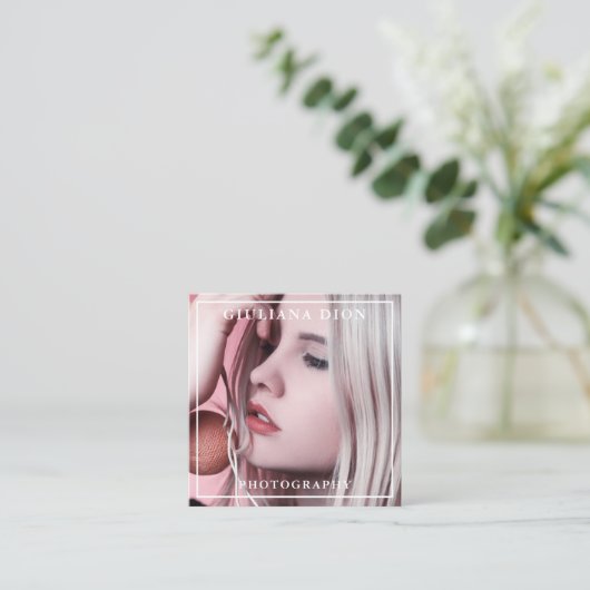 モダンエレガントミニマル写真シンプル撮影 スクエア名刺 (スタンド正面)