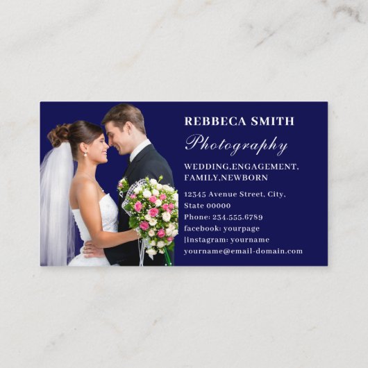 モダンエレガントミニマル写真シンプル撮影 名刺 (裏面)