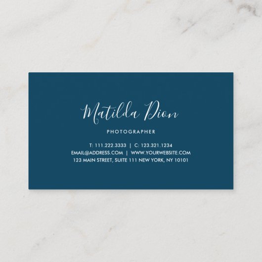 モダンエレガントミニマル写真シンプル撮影 名刺 (裏面)