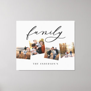 モダンエレガントミニマル写真パーソナライズされたコラージュ キャンバスプリント