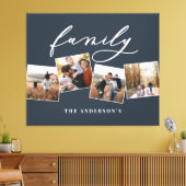 モダンエレガントミニマル写真パーソナライズされたコラージュ キャンバスプリント (インサイチュ (リビング))