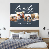 モダンエレガントミニマル写真パーソナライズされたコラージュ キャンバスプリント (インサイチュ (寝室))