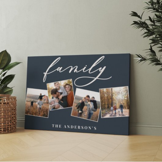 モダンエレガントミニマル写真パーソナライズされたコラージュ キャンバスプリント