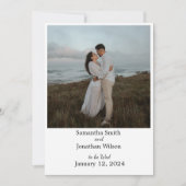 モダンエレガントミニマル写真結婚の 招待状 (正面)