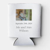 モダンエレガントミニマル写真結婚の 缶クーラー (正面)