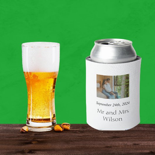 モダンエレガントミニマル写真結婚の 缶クーラー