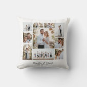 モダンエレガントミニマル写真結婚コラージュ クッション (正面)
