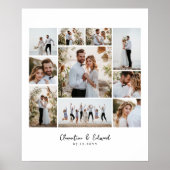 モダンエレガントミニマル写真結婚コラージュ ポスター (正面)