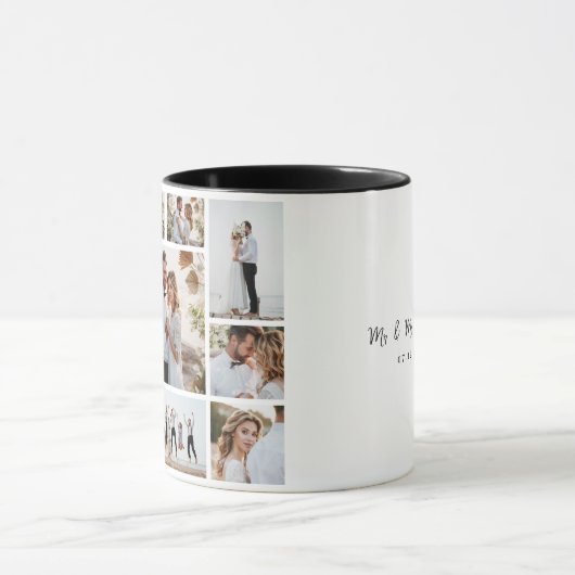 モダンエレガントミニマル写真結婚コラージュ マグカップ (中央)