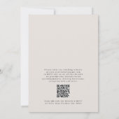 モダンエレガントミニマル写真Arch QRコード結婚s 招待状 (裏面)