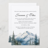 モダンエレガントミニマル山結婚林 招待状 (正面/裏面)