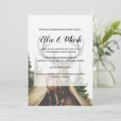 モダンエレガントミニマル山結婚鹿 招待状 (スタンド正面)