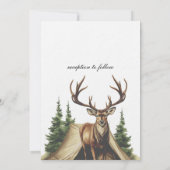 モダンエレガントミニマル山結婚鹿 招待状 (裏面)