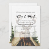 モダンエレガントミニマル山結婚鹿 招待状 (正面/裏面)