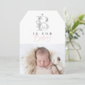 モダンエレガントミニマル植物写真生まれたばかりの 案内状 (スタンド正面)