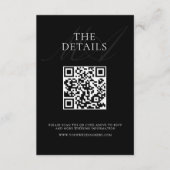 モダンエレガントミニマル白黒結婚ズ エンクロージャーカード (正面)