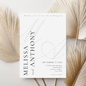 モダンエレガントミニマル白黒結婚ズ 招待状