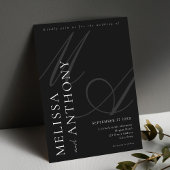 モダンエレガントミニマル白黒結婚ズ 招待状