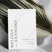 モダンエレガントミニマル白黒結婚ズ 招待状