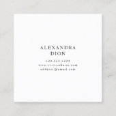 モダンエレガントミニマル結婚写真家 スクエア名刺 (裏面)