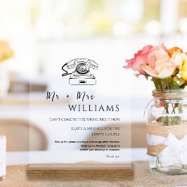 モダンエレガントミニマル結婚音声ゲストブック アクリルサイン