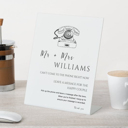 モダンエレガントミニマル結婚音声ゲストブック 台座サイン (インサイチュ)