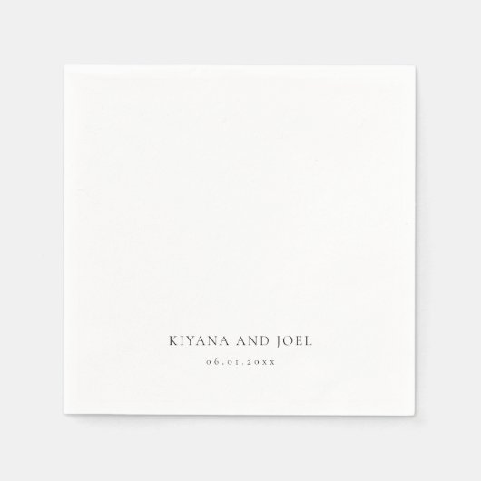 モダンエレガントミニマル連の名結婚前 スタンダードカクテルナプキン (正面)