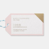 モダンエレガントミニマル金ゴールドパステルピンクサンキュー ギフトタグ (裏面横)