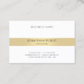 モダンエレガントミニマル金ゴールド白テンプレート 名刺 (裏面)