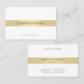 モダンエレガントミニマル金ゴールド白テンプレート 名刺 (正面/裏面)