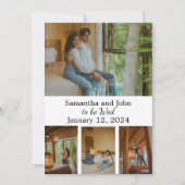 モダンエレガントミニマル4写真結婚s 招待状 (正面)