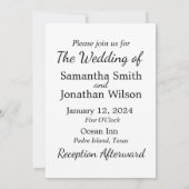 モダンエレガントミニマル4写真結婚s 招待状 (裏面)