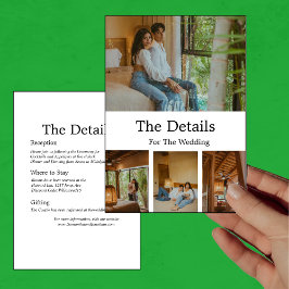 モダンエレガントミニマル4枚フォト詳細カード 招待状