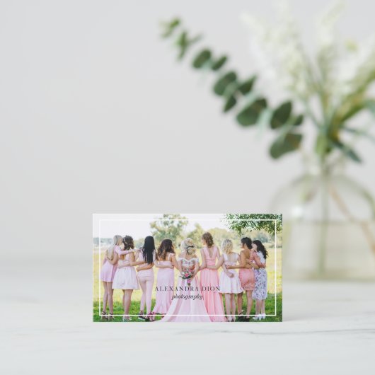 モダンエレガントミニマル&シンプルP写真 名刺 (スタンド正面)