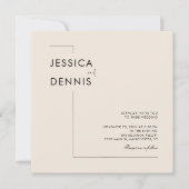 モダンエレガントミニマルBohoスクエア結婚ズ 招待状 (正面)