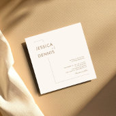 モダンエレガントミニマルBohoスクエア結婚ズ 招待状