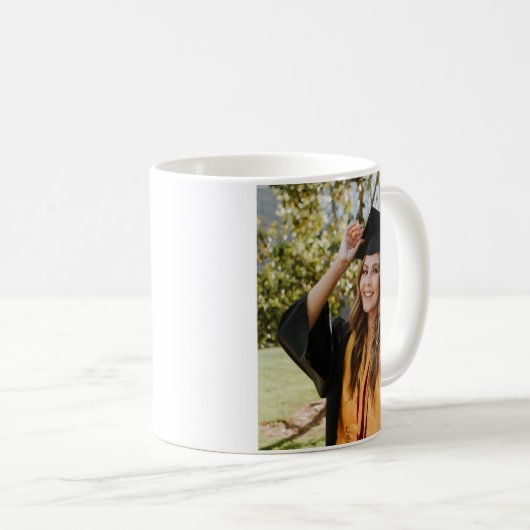 モダンエレガントミニマルDark Gray卒業写真 コーヒーマグカップ (正面右)