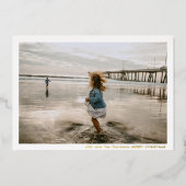 モダンエレガントミニマルFrame MERRY CHRISTMAS Photo 箔シーズンカード (正面)