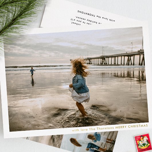 モダンエレガントミニマルFrame MERRY CHRISTMAS Photo 箔シーズンカード